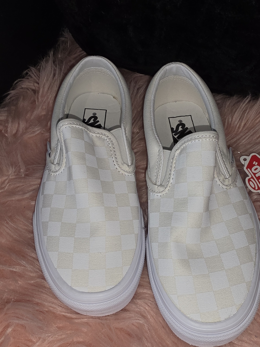 Vans Slip-On Checkerboard Sneakers - White/Cream